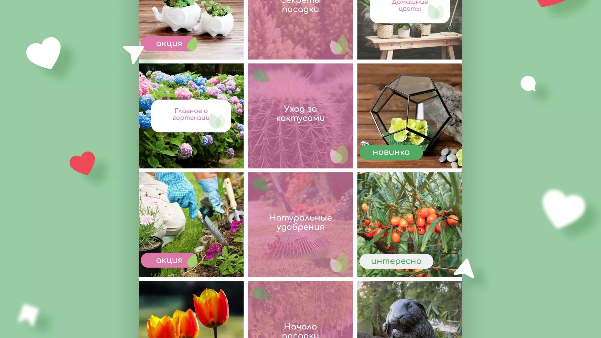 Разработка оформления профиля Instagram для магазина «Floraint» в Устюжне