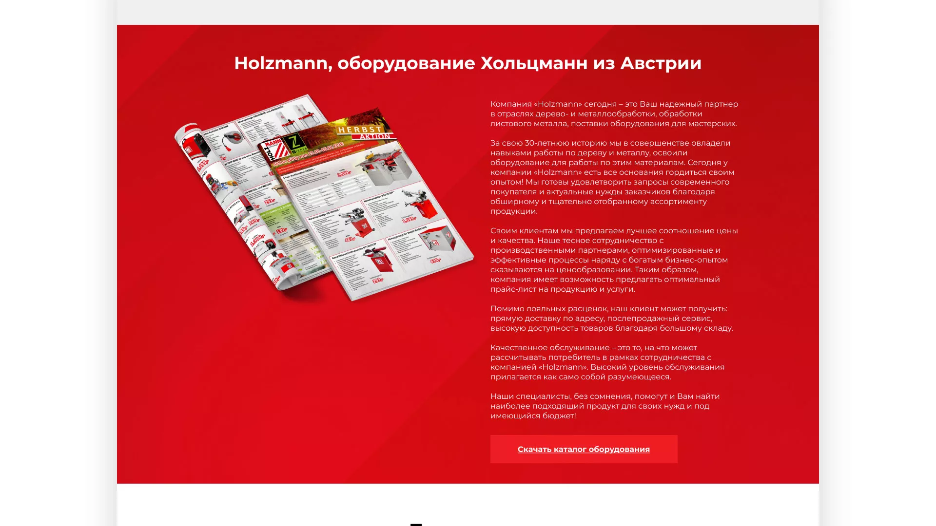 Создание сайта компании «HOLZMANN Maschinen GmbH» в Устюжне