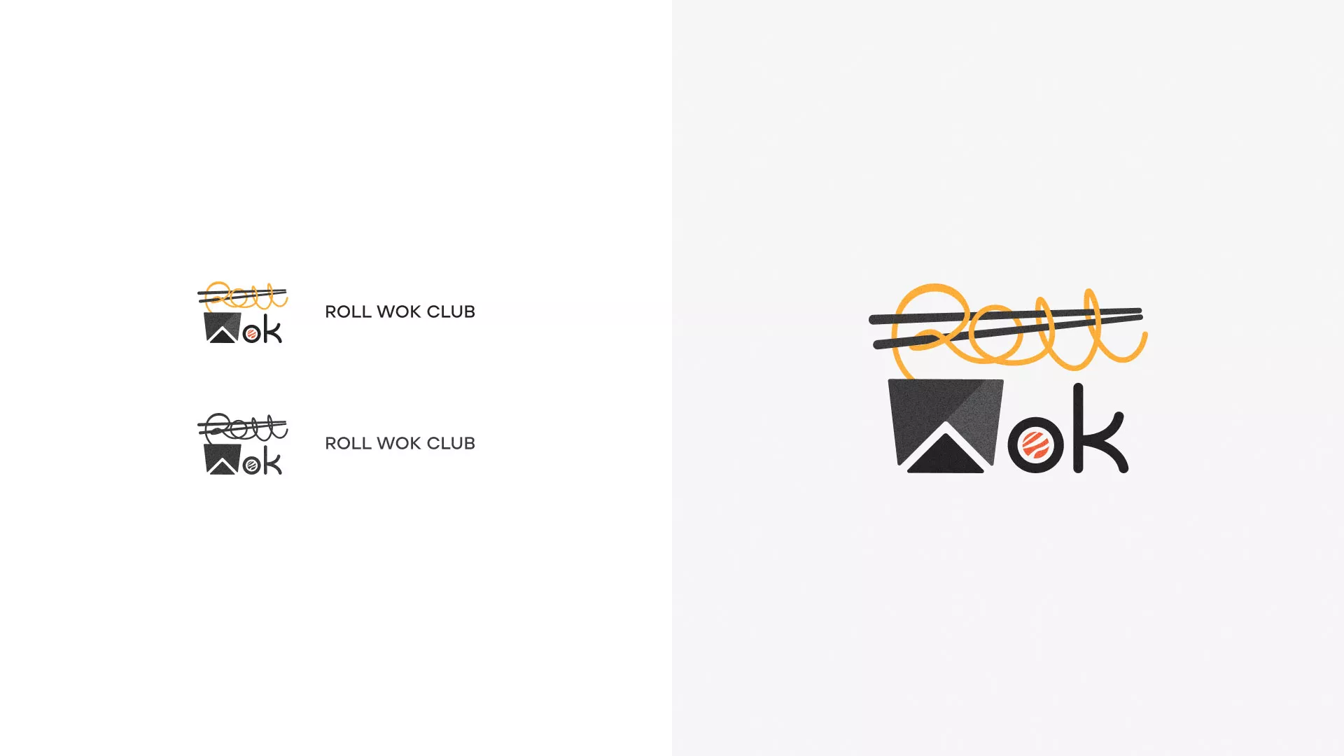 Разработка логотипа суши-бара «Roll Wok Club» в Устюжне